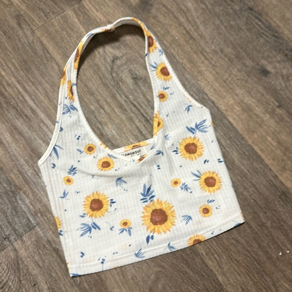ASOS halter top, sunflower design, Size XS